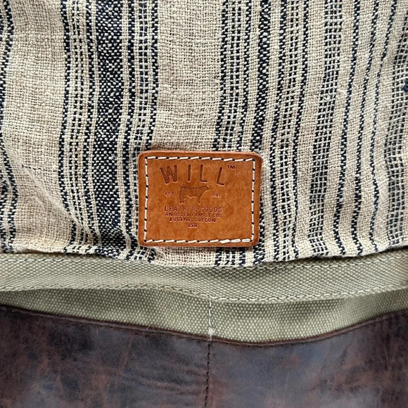 Will Leather Goods River Dome Rucksack Backpack Canvas Leather Multi Color - Picture 5 of 16